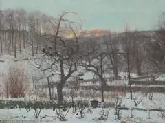 George Houston, A WINTER LANDSCAPE, Oil on canvas