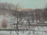 George Houston, A WINTER LANDSCAPE, Oil on canvas