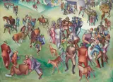 Agnes Miller Parker, THE HORSE FAIR, 1928, tempera on canvas