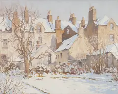 Charles Oppenheimer, SUNSHINE AFTER SNOW, KIRKCUDBRIGHT, oil on canvas