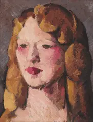 John Duncan Fergusson, HEAD OF A YOUNG WOMAN, Oil on panel