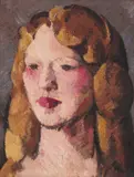 John Duncan Fergusson, HEAD OF A YOUNG WOMAN, Oil on panel