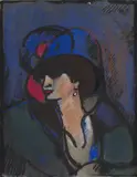 John Duncan Fergusson, LA PARISIENNE (YVONNE DAVIDSON), Mixed media on paper