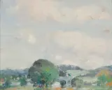 John Duncan Fergusson, MIDDAY, PEEBLES, oil on board