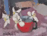Anne Redpath, SPRING FLOWERS, oil on board