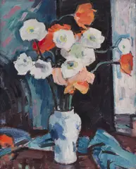 Samuel Peploe, ICELAND POPPIES, oil on canvas