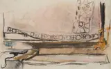 Joan Eardley, SINK AND LACE CURTAIN, Pastel and charcoal