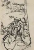 Joan Eardley, BICYCLES, Charcoal