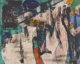 William Johnstone, UNTITLED, oil on board