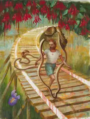 Steven Campbell, MUM AND DAD WERE BORN FROM THE TRACKS, oil on canvas