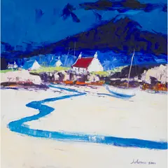EVENING, LOW TIDE, PORTUAIRK by John Lowrie Morrison, 2001, oil on canvas, sold Aug 2025