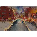Nael Hanna, BRIDGE OVER A VENETIAN CANAL, oil on canvas