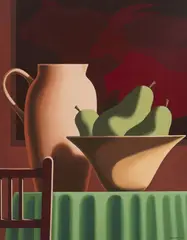 Gordon K. Mitchell, STILL LIFE OF PEAR AND JUG, 1989, oil on canvas