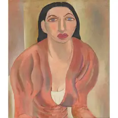 John Melville, PORTRAIT OF A DARK HAIRED WOMAN, Oil on canvas