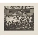 Bill Jacklin, PROMENADE, ROCKEFELLER SKATERS, 2012, Etching and aquatint, 9/50