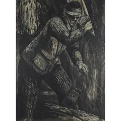 Dougal McKenzie, BLIND MAN, ink and wash and bodycolour on paper