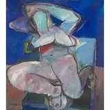 Lys Hansen, UNTITLED, 1983, oil and chalk on canvas