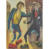 John Byrne, CARD SHARPS, mixed media on paper