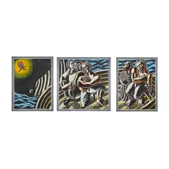 Gerard Morris, THE WHALE (TRIPTYCH), 1988, acrylic on board