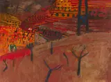 Dame Barbara Rae, LANJARON FIELD, 1989-90, mixed media on board