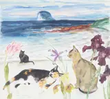 Elizabeth Blackadder, CATS ON SHORELINE
