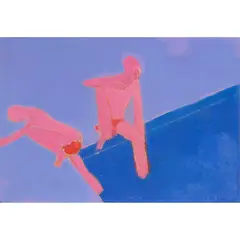 David Michie, BATHERS AT A BLUE POOL, oil on canvas