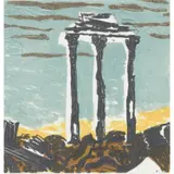 Elizabeth Blackadder, TEMPIO DEI CASTORI, ROME (ALLAN 97), 1999-2000, Carborundum print, 3/10