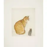 Elizabeth Blackadder, BLACK CAT AND ABYSSINIAN CAT, 2003, Etching and aquatint, 35/80