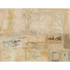 Victoria Crowe, CLEARING SNOW, WEST LINTON, mixed media