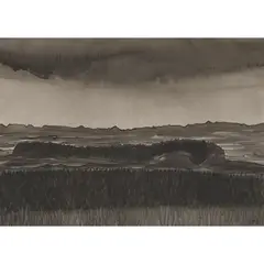 Bet Low, THUNDERY DAY, RENFREWSHIRE HILLS, Indian ink on paper