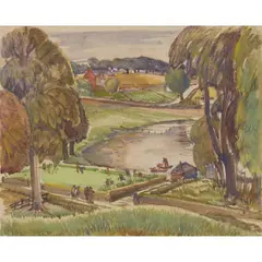 David Macbeth Sutherland, THE BOWLING GREEN, Watercolour