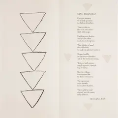 Breon O'Casey, NINE TRIANGLES: A POEM BY CHRISTOPHER REID, ILLUSTRATED BY BREON O'CASEY, 2000, Etching, 27/50