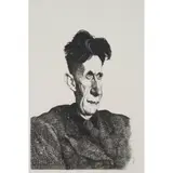 John Byrne, PORTRAIT OF GEORGE ORWELL, ink and bodycolour on paper