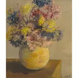 John Kirby, FLOWERS, 1987, oil on board