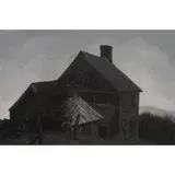 Jack Simcock, COTTAGE AND SHED, MOW COP, 1967, oil on board