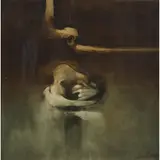 Neil Dallas Brown, LOVERS AND POOL, oil on board