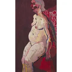 Fred Yates, NUDE IN THE STUDIO, oil on board