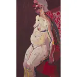 Fred Yates, NUDE IN THE STUDIO, oil on board