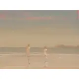 Jack Vettriano, HAZY BEACH FIGURES, oil on canvas board