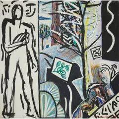 Caroline McNairn, RESTING IN THE FIELD, 1988, oil on canvas