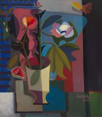 William Crosbie, STILL LIFE WITH BUTTERFLY, 1967, oil on board