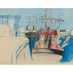 David M. Martin, THE HARBOUR, YARMOUTH, pastel