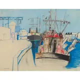 THE HARBOUR, YARMOUTH by David M. Martin, pastel, offered Aug 2025