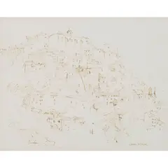 John Cunningham, GORDES, pen and sepia ink