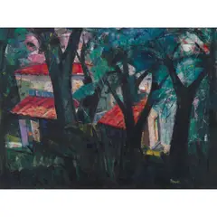 Archie Forrest, OLIVE FARM, LES COLLETTES, CAGNES, 1989, oil on canvas