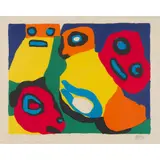 UNTITLED (TOUTES CES TÊTES) by Karel Appel, 1973, Lithograph, 68/120, sold Aug 2025