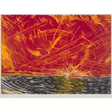 John Houston, SUNSET, GULLANE BAY, Woodcut, A/P