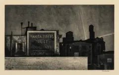 Armin Landeck, MANHATTAN NOCTURNE, 1938;  SIDEING, 1945, drypoint, each signed in the plate (lower left) and signed in pencil (lower right)