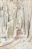 Paul Nash, THE AVENUE, SAVERNAKE FOREST, pencil and watercolour on paper