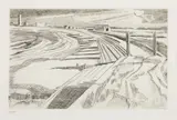 Paul Nash, THE WALL - DYMCHURCH, c.1923, etching, 21/50 , from a later edition of 50 plus 10 APs